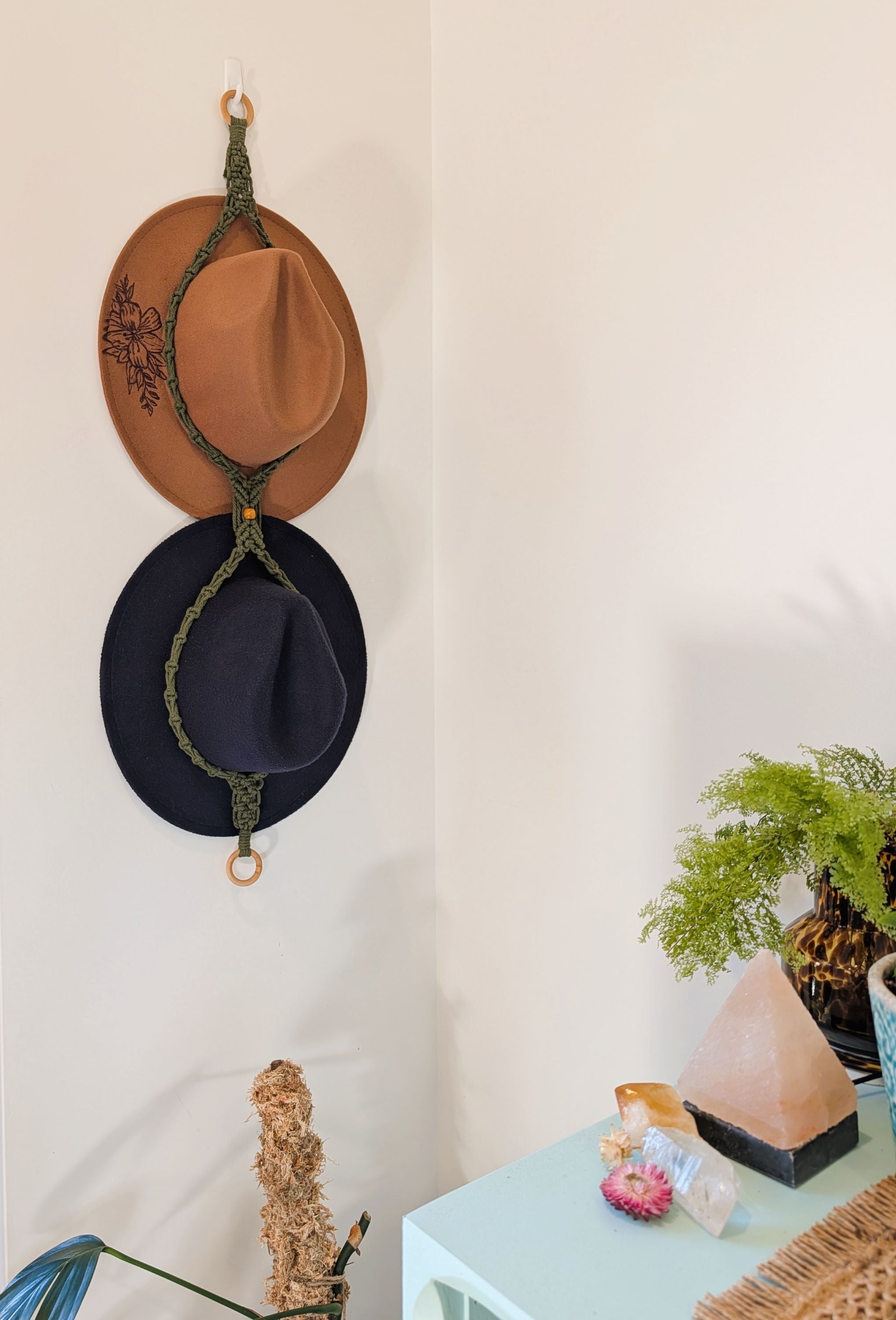 Macrame Double Hat Hanger