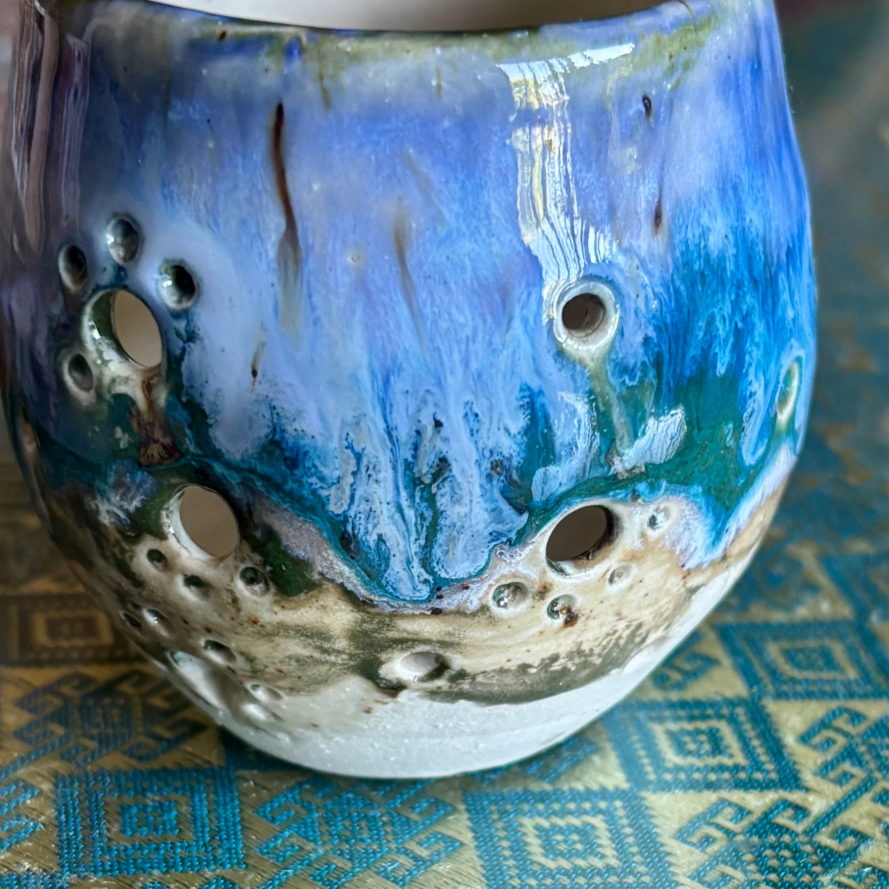 Handmade pottery tea light holders