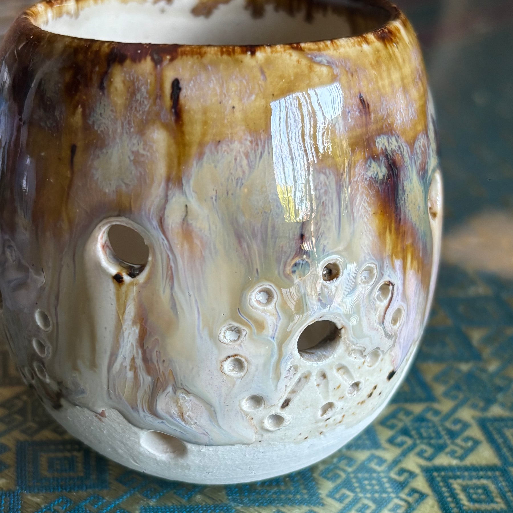 Handmade pottery tea light holders