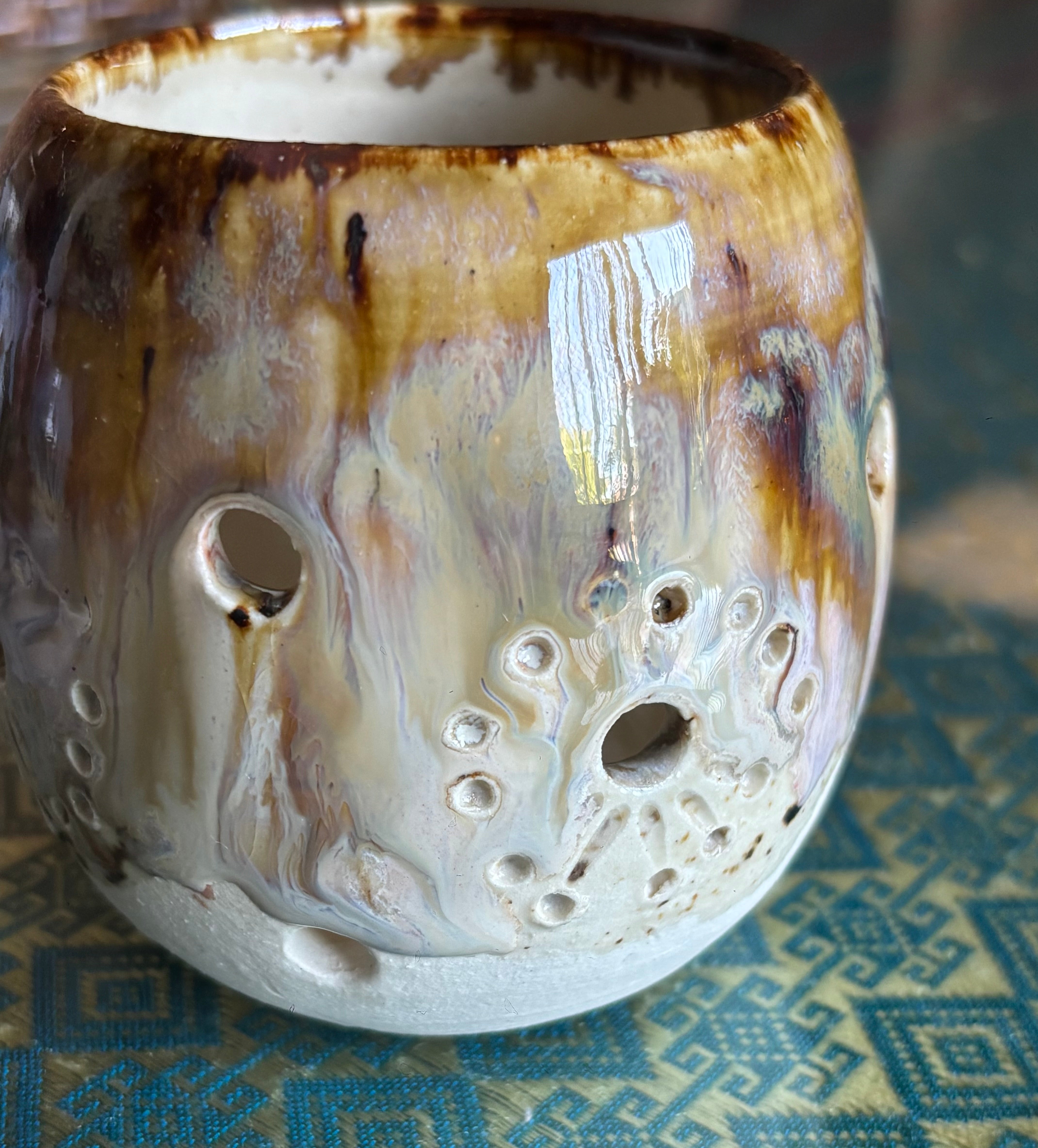 Handmade pottery tea light holders