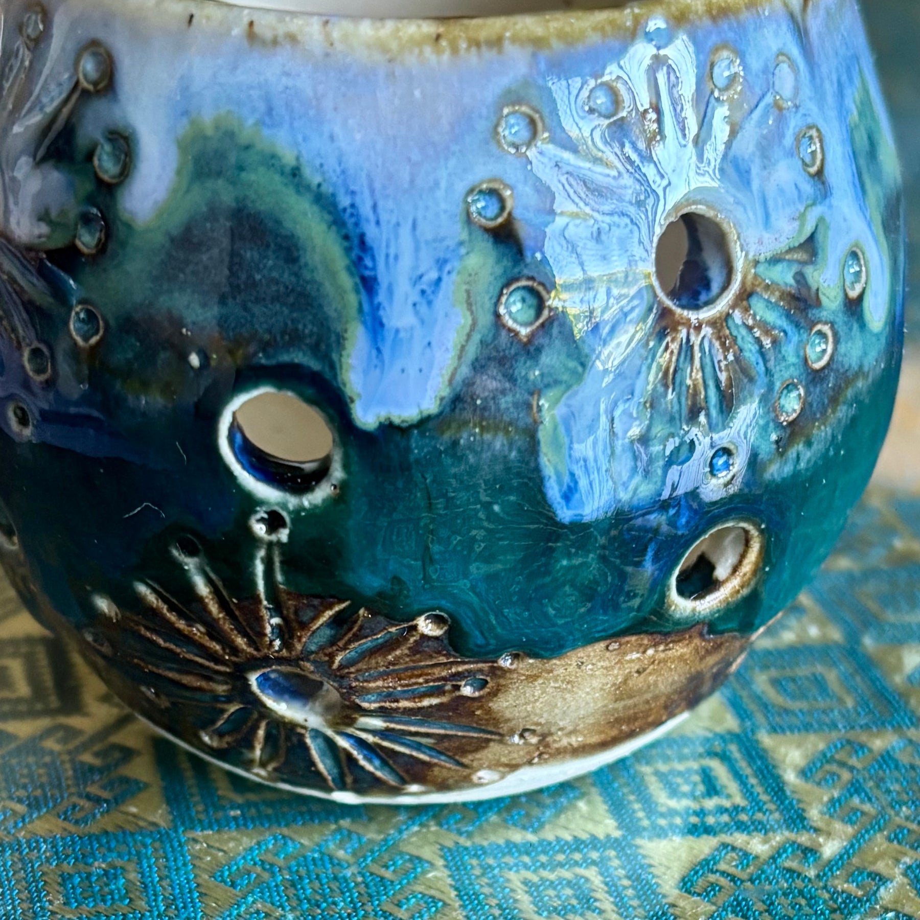 Handmade pottery tea light holders