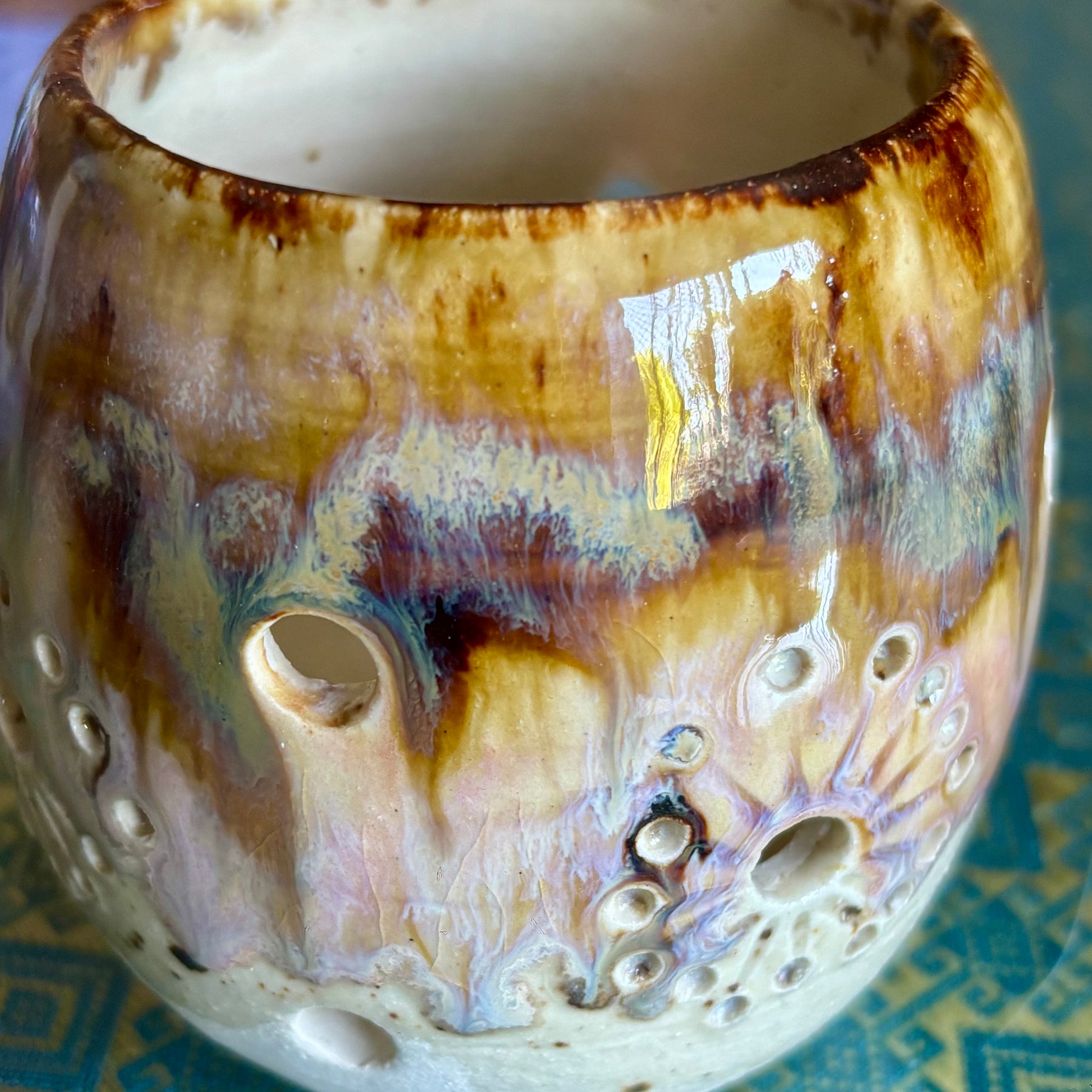 Handmade pottery tea light holders