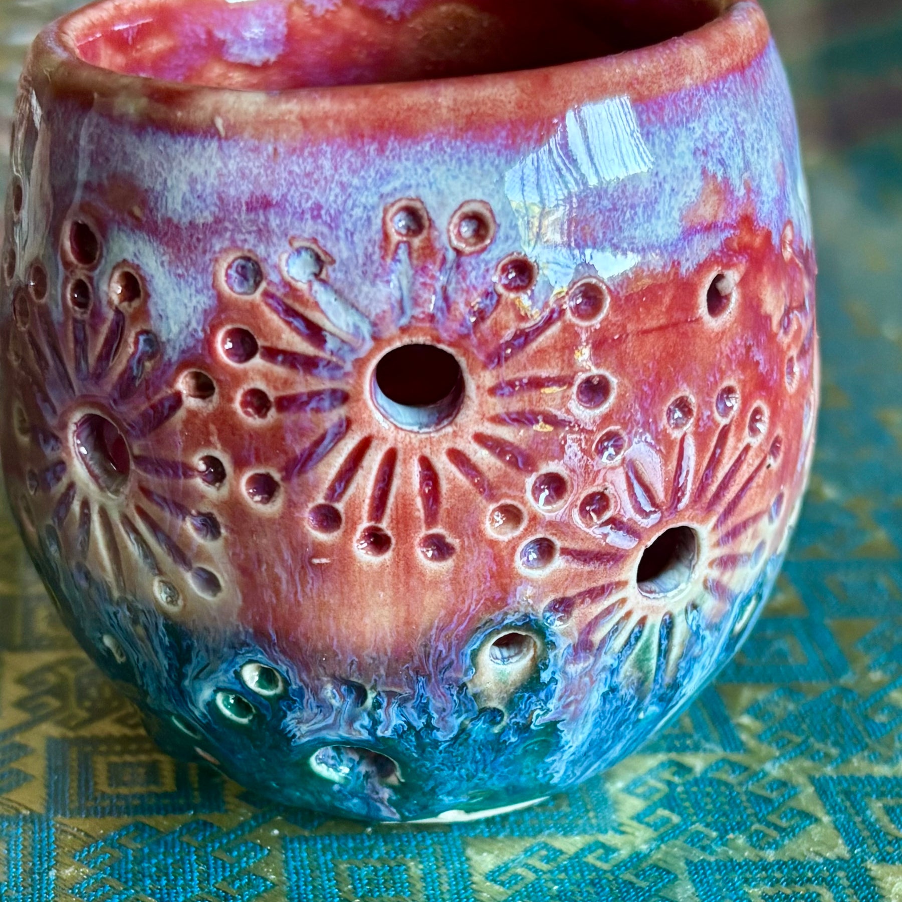 Handmade pottery tea light holders