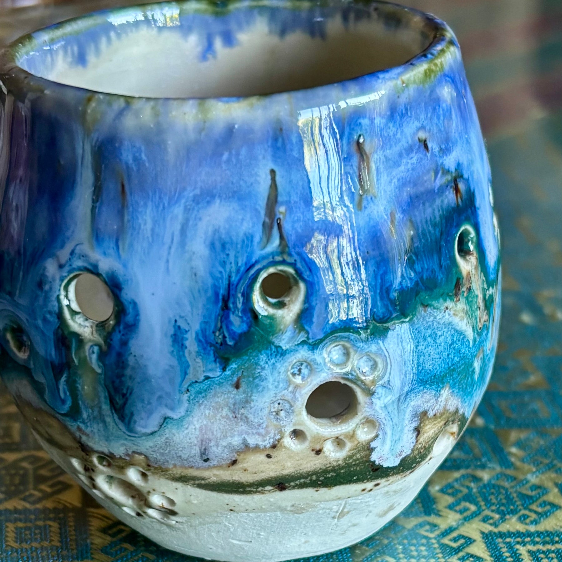 Handmade pottery tea light holders