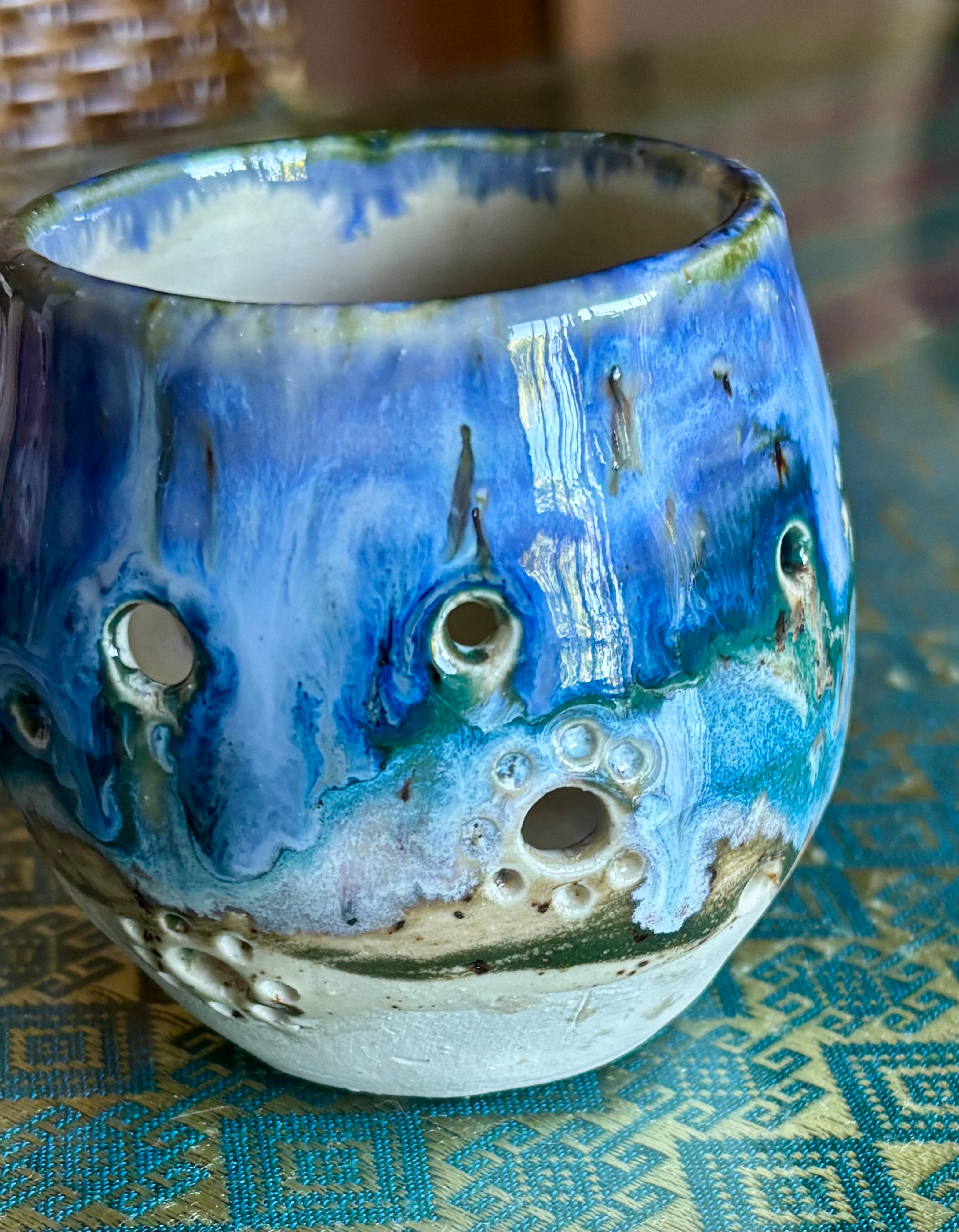 Handmade pottery tea light holders