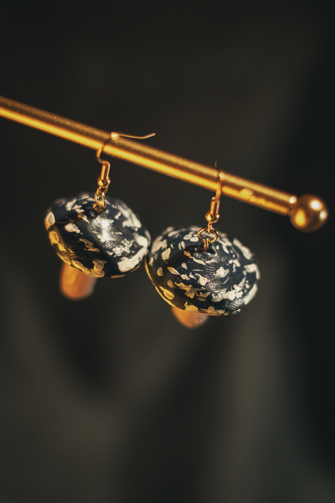 Black Mushroom Earrings