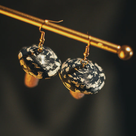 Black Mushroom Earrings