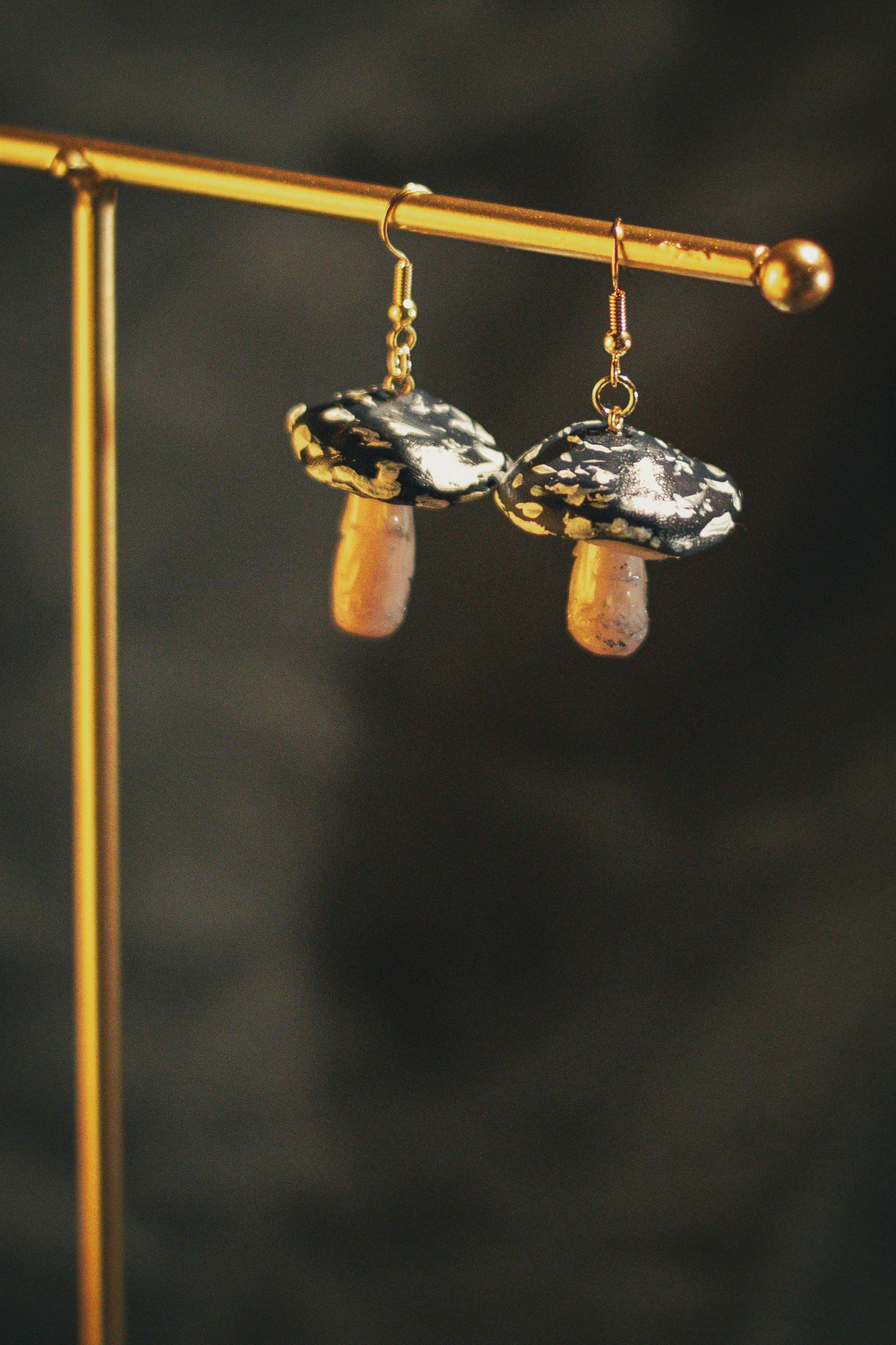 Black Mushroom Earrings