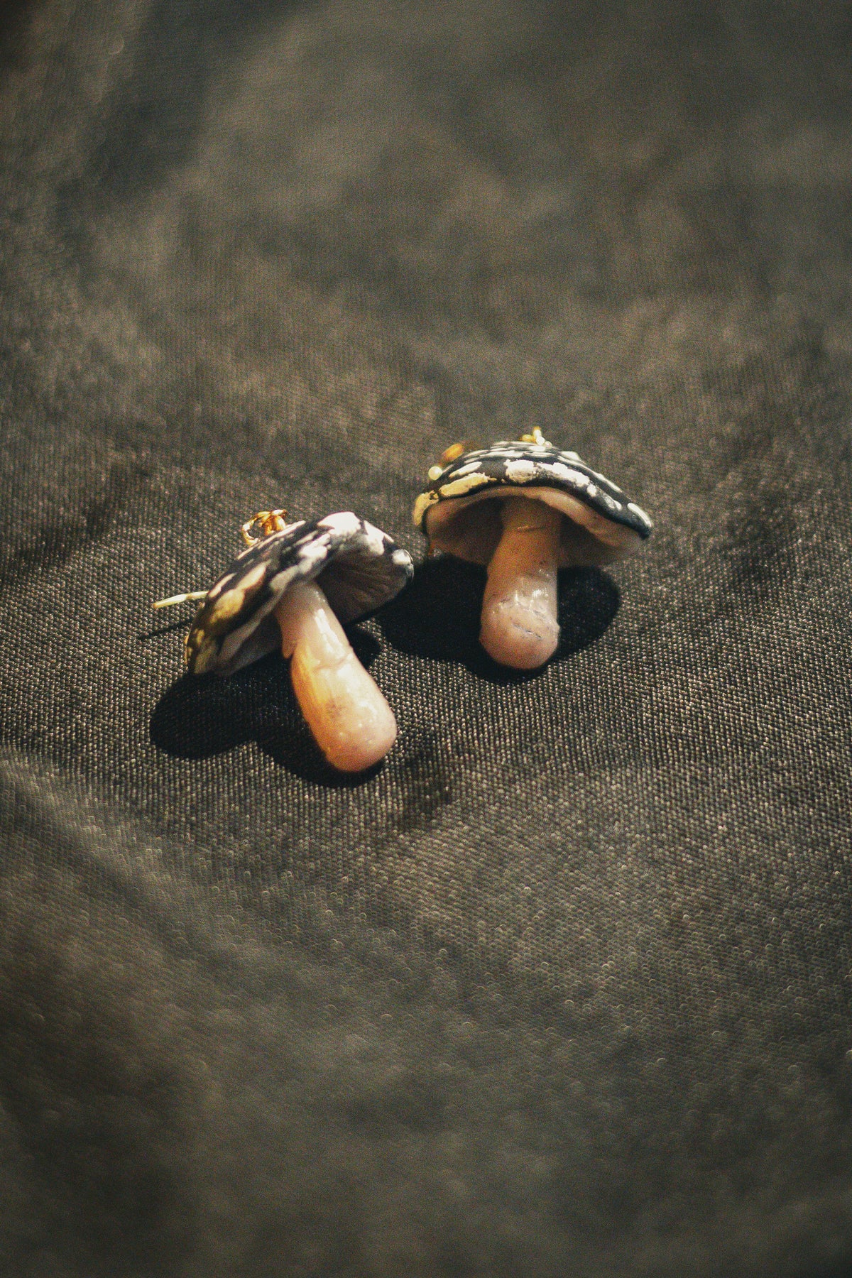 Black Mushroom Earrings