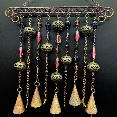 Windchime/Recycled-Metal-Bells/Glass-Beads/Outdoor-Decor