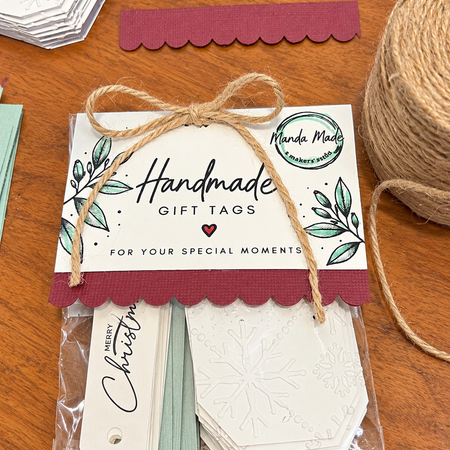 Handmade Christmas Tags - pale blue, sage, pink