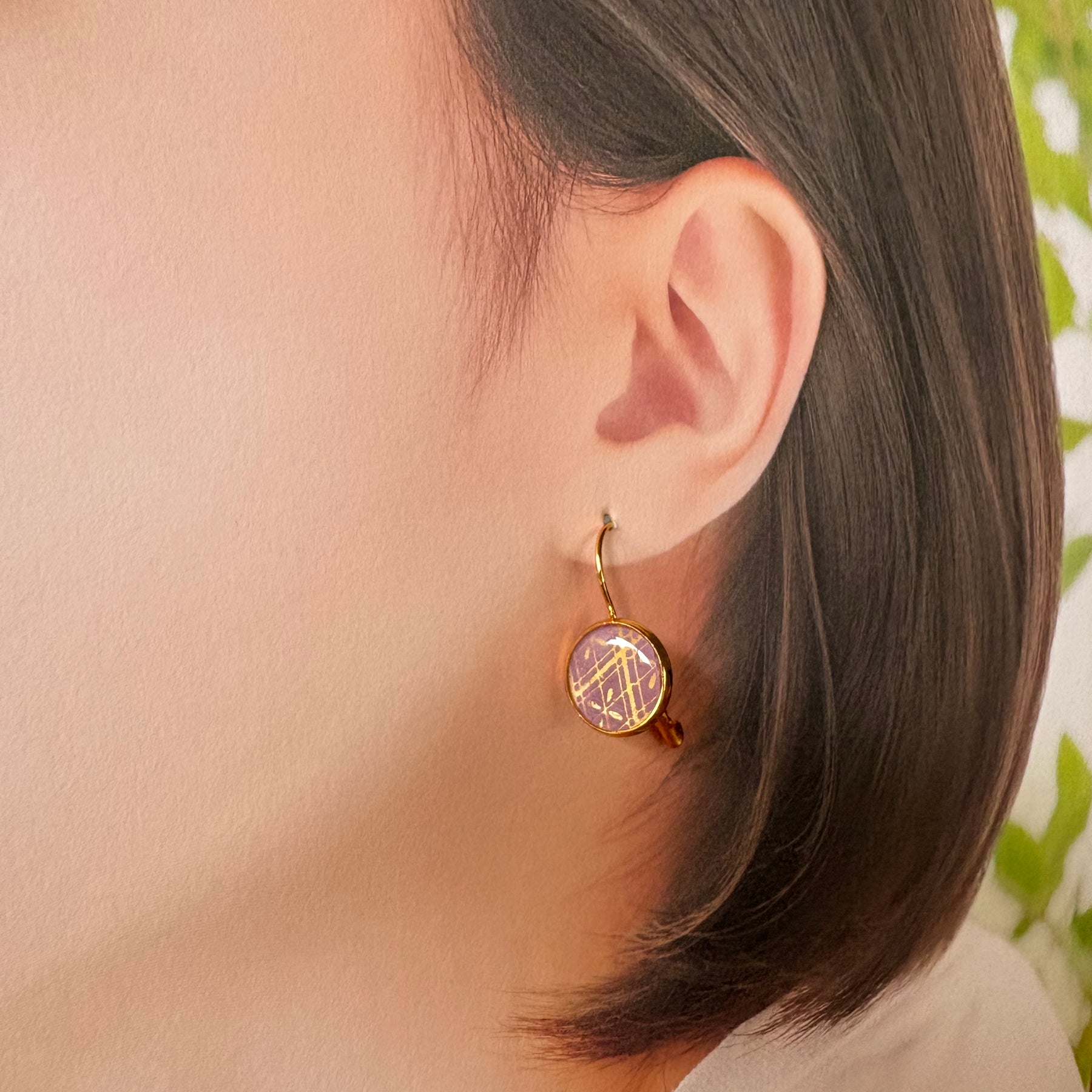 Japanese paper Resin earrings