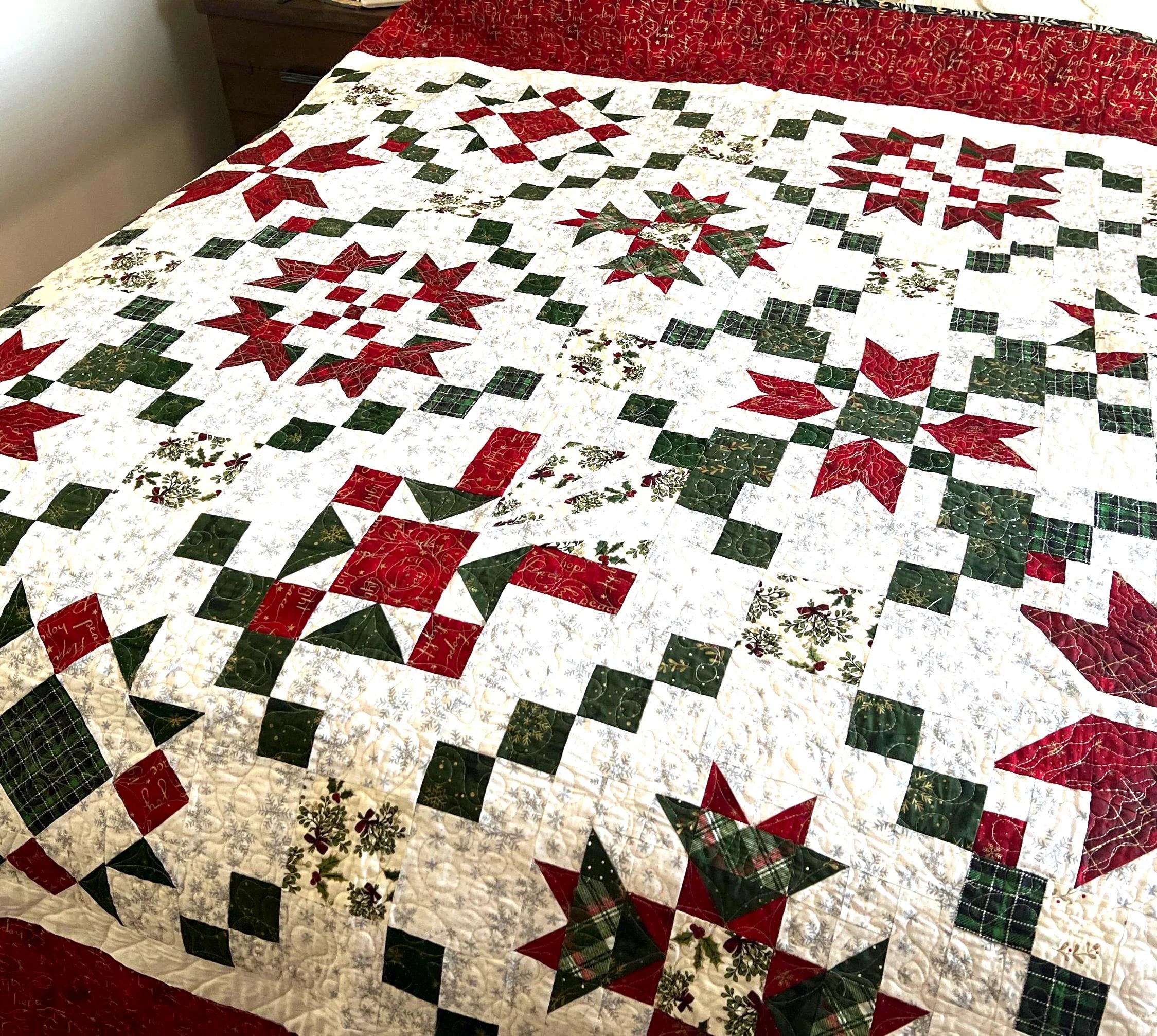 Christmas Quilt Pattern Bundle: 8 Holiday Quilt Blocks, Video Tutorial (PDF Pattern)