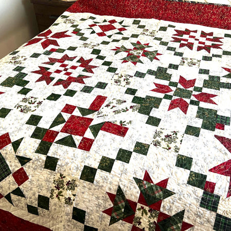 Christmas Quilt Pattern Bundle: 8 Holiday Quilt Blocks, Video Tutorial (PDF Pattern)