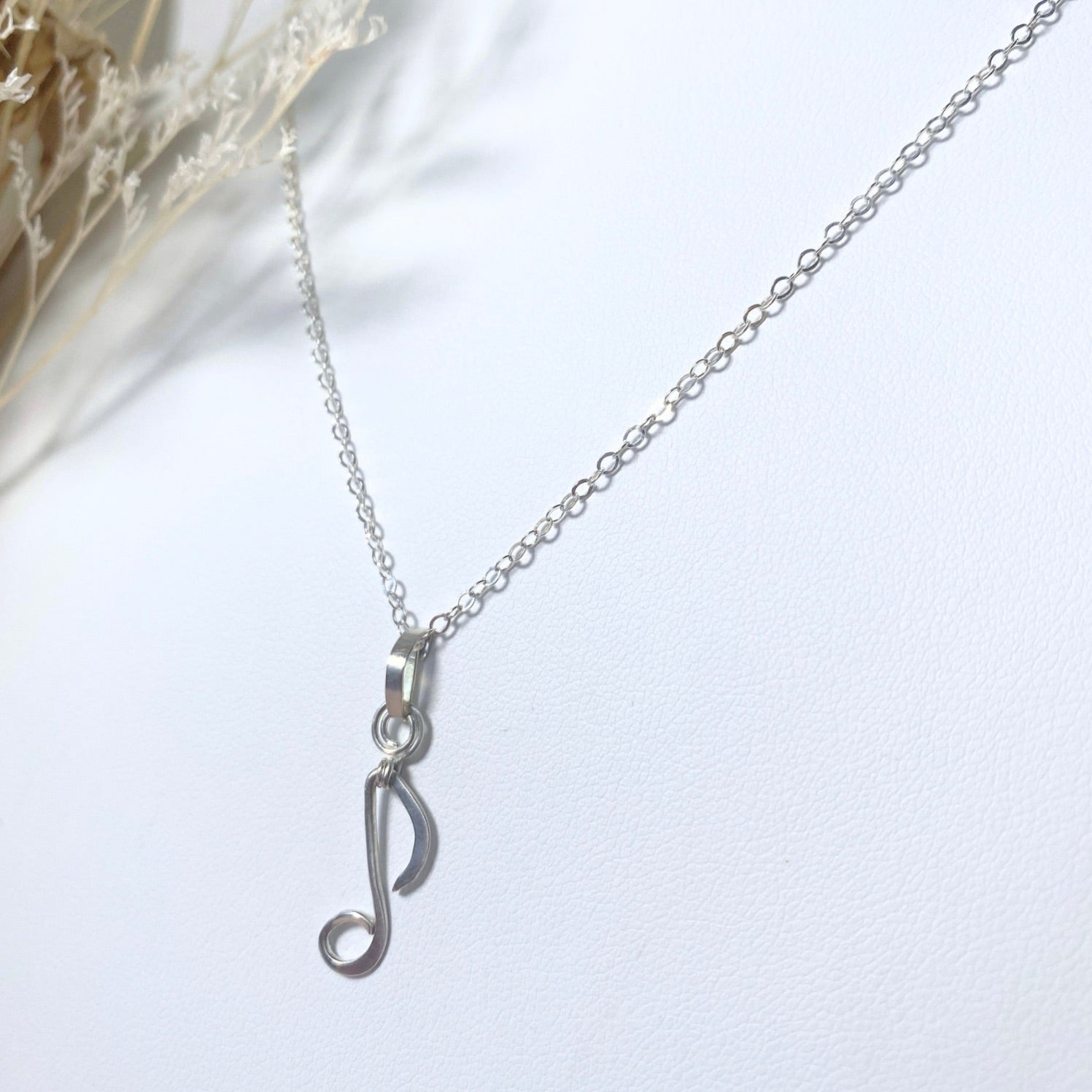 Quaver Note Pendant | Sterling silver | Chain necklace | Music-inspired jewellery