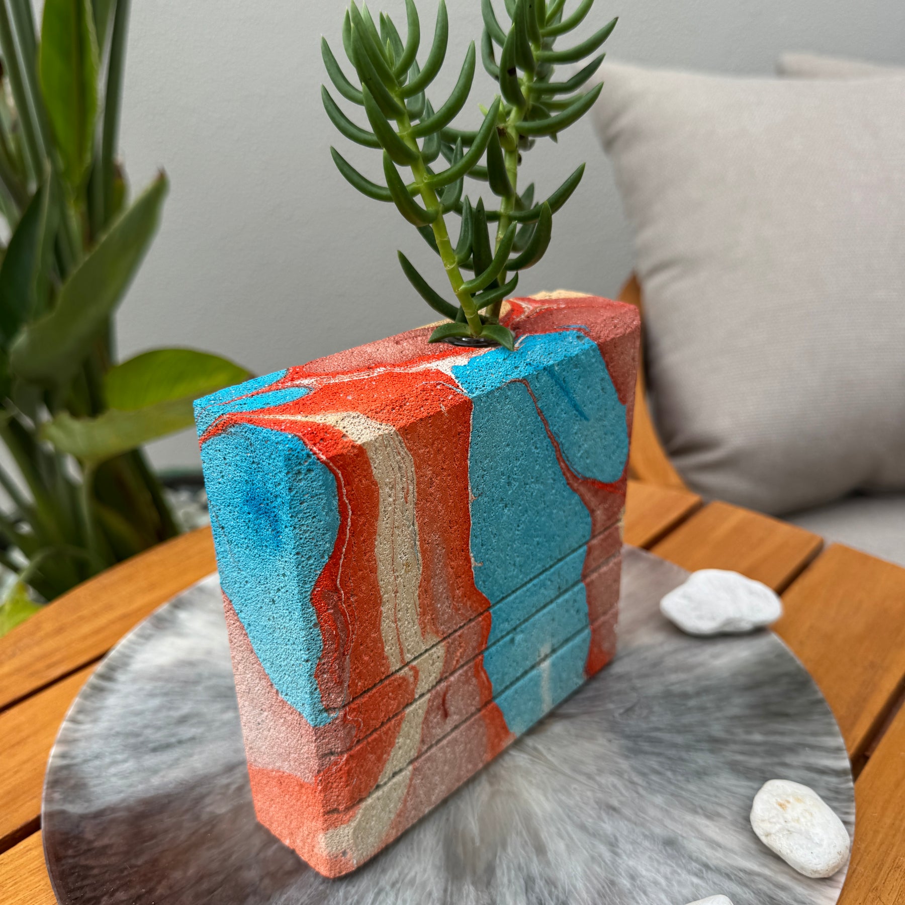 Wild Canyon hand-sculpted concrete test tube vase