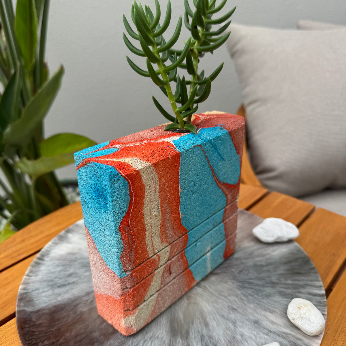 Wild Canyon hand-sculpted concrete test tube vase