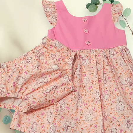 Girls Pink bunny dress