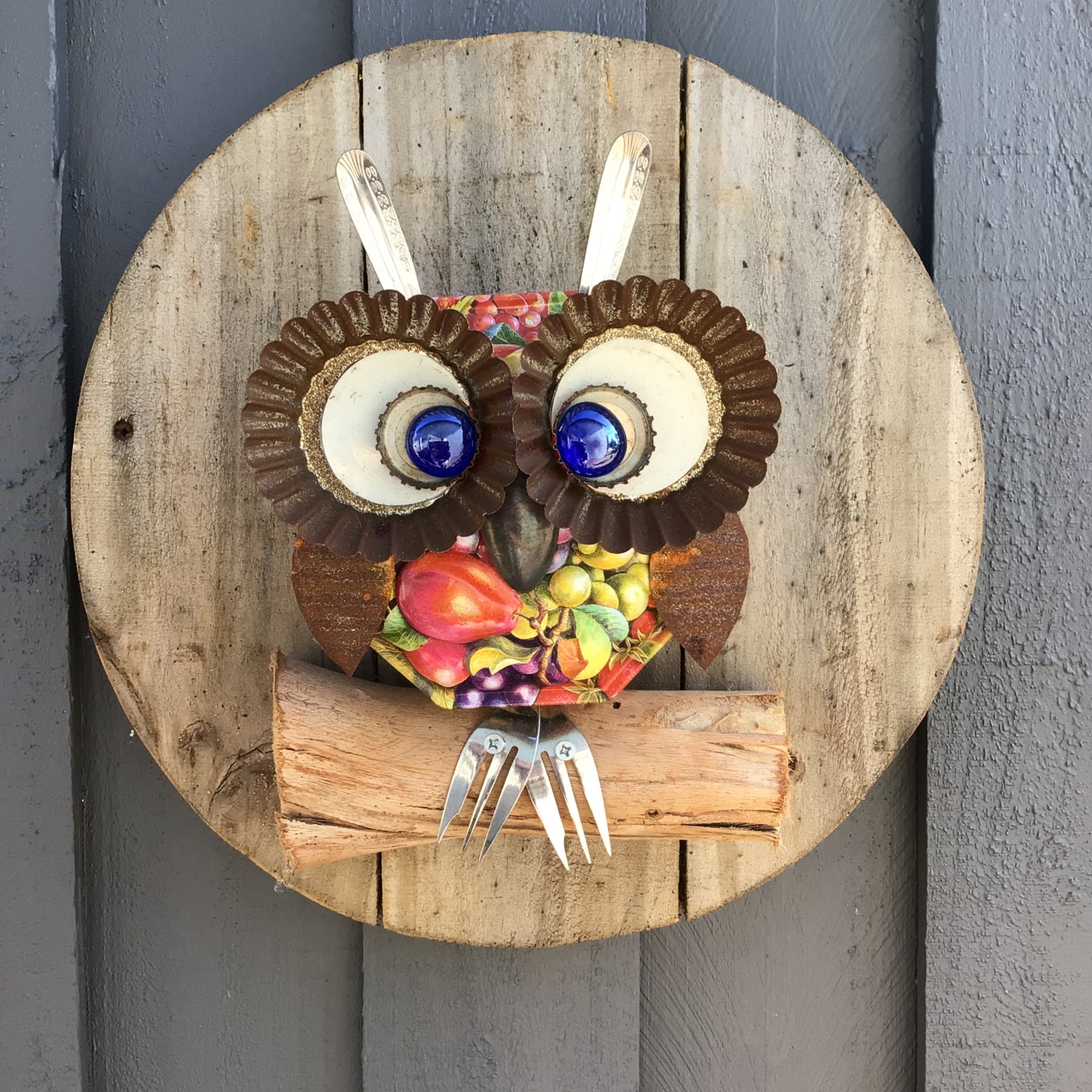 Little Miss Tootie Hootie Upcycled Owl 3D Wall Art