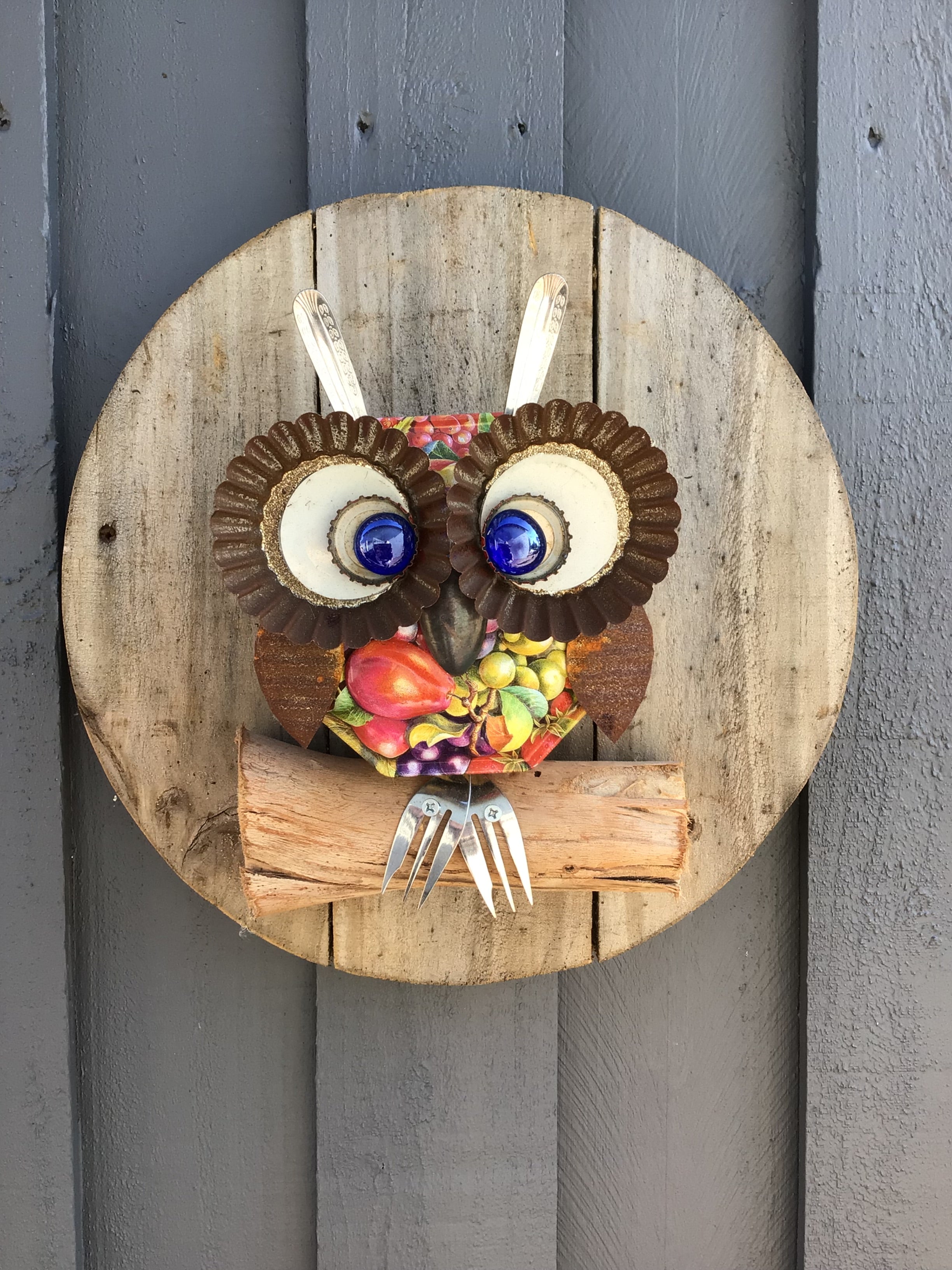 Little Miss Tootie Hootie Upcycled Owl 3D Wall Art