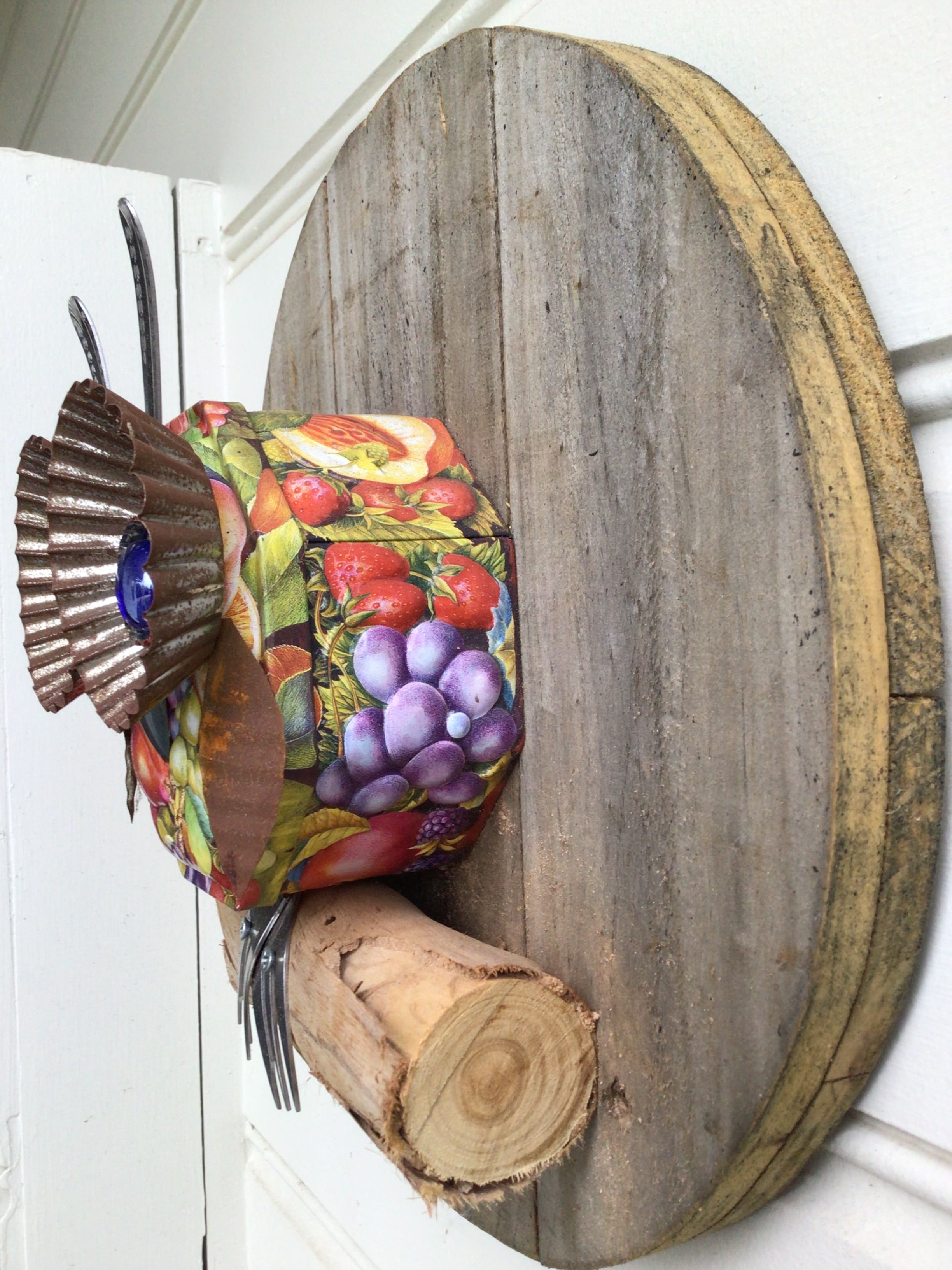 Little Miss Tootie Hootie Upcycled Owl 3D Wall Art