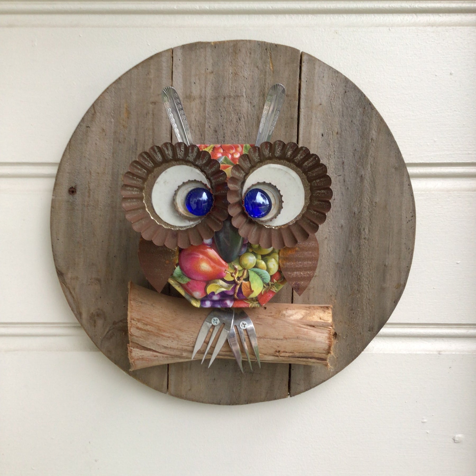 Little Miss Tootie Hootie Upcycled Owl 3D Wall Art