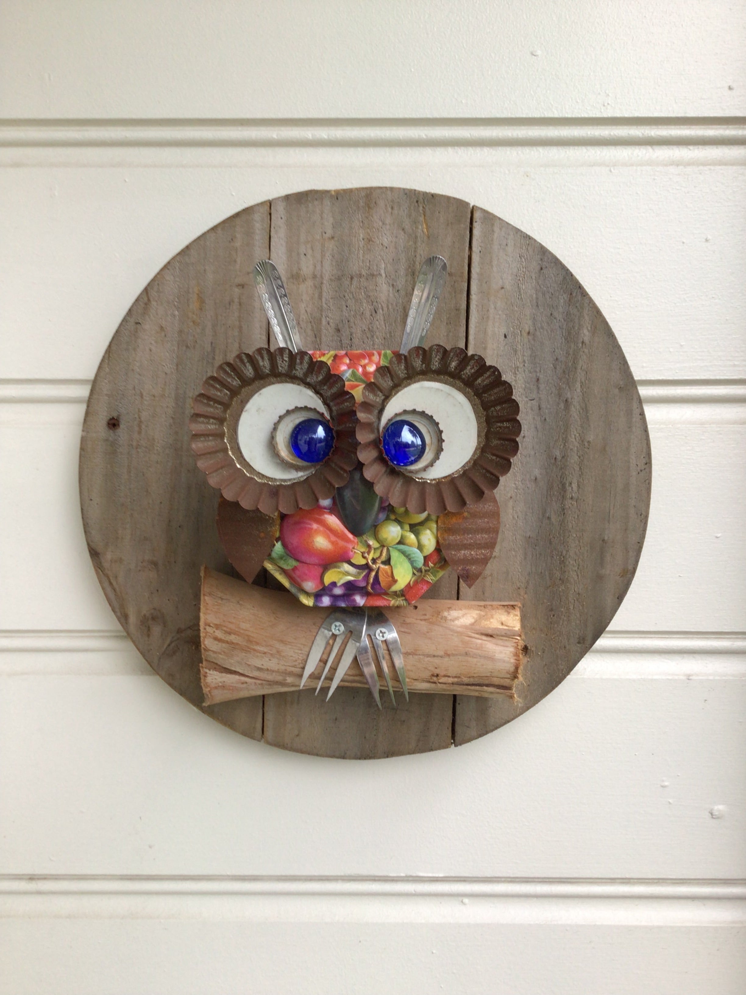 Little Miss Tootie Hootie Upcycled Owl 3D Wall Art