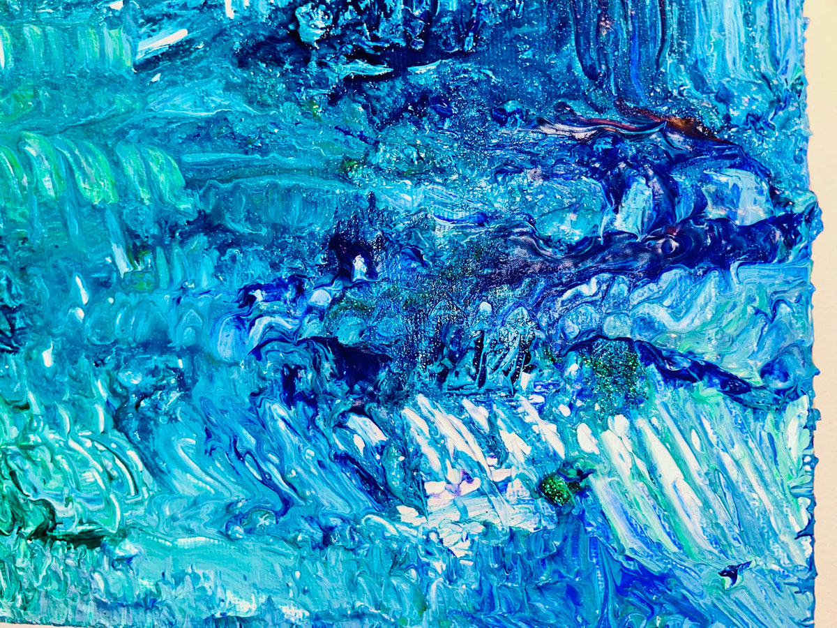 Ripples 1 ORIGINAL CANVAS PAINTING 25.4x25.4x3.5cm by Margo Humphries