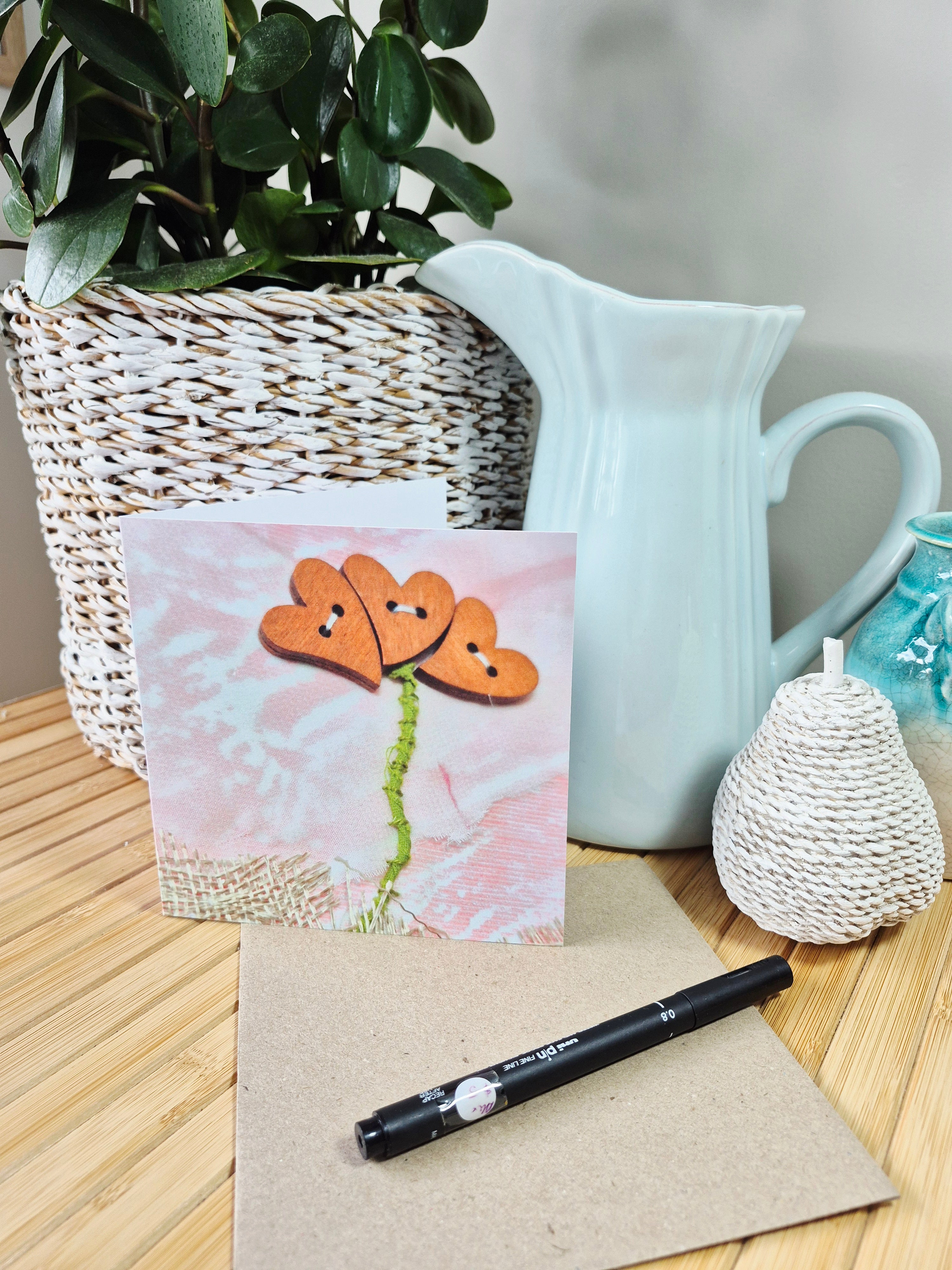 Blank Card 3 Love Hearts for you