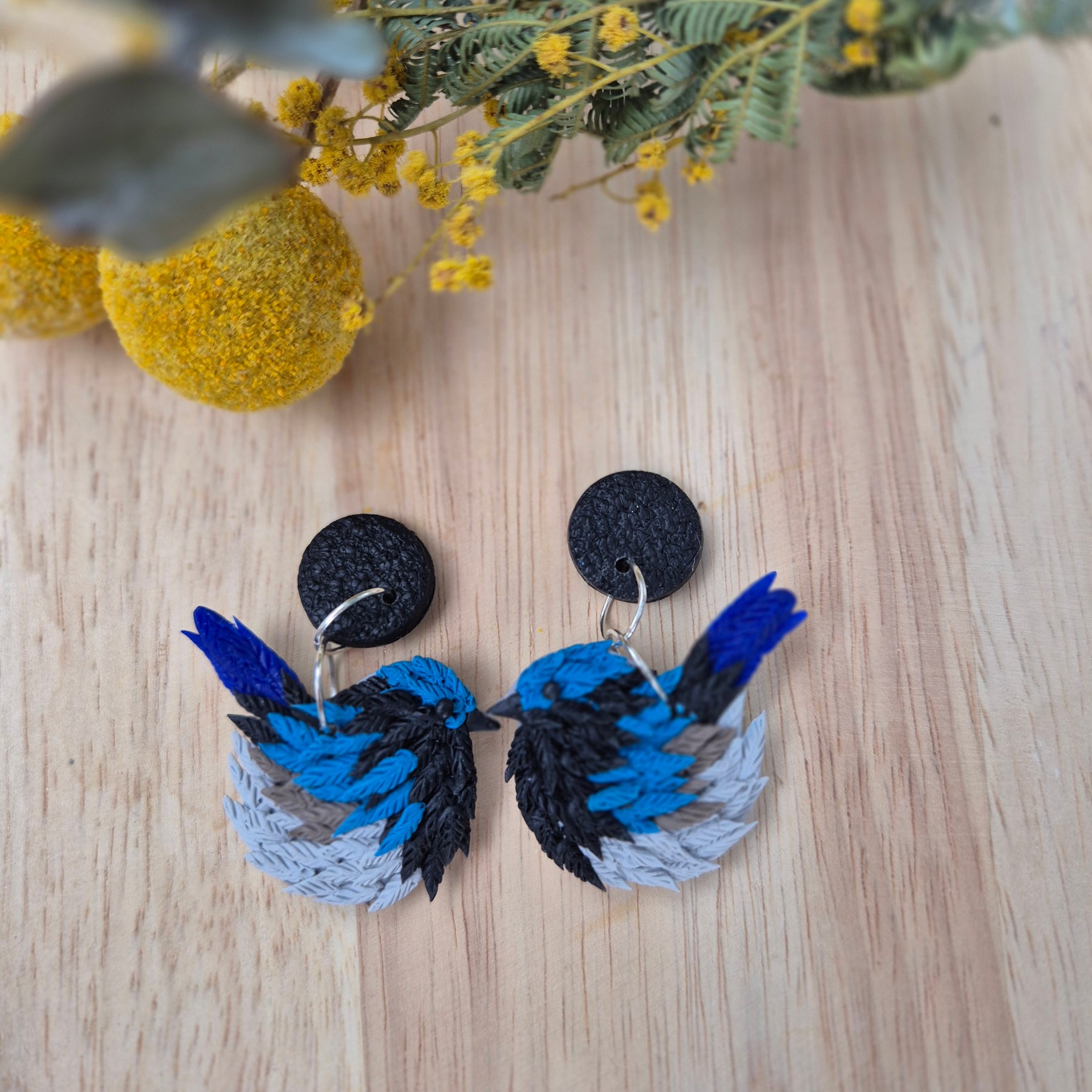 Billy Blue Wren Dangle Earrings (2 sizes available)