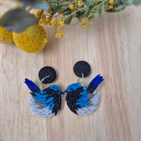 Billy Blue Wren Dangle Earrings (2 sizes available)