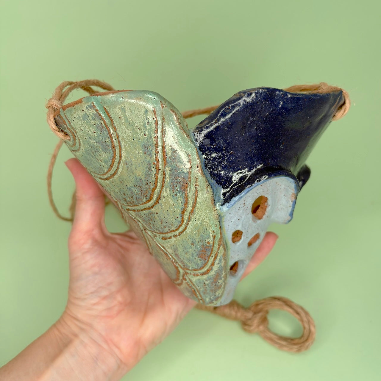 Ceramic hanging large cone orchid pot