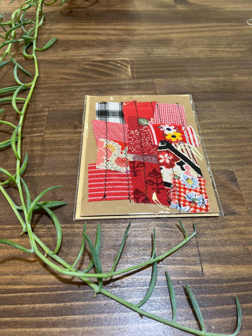 gorgeous red scrappy patch card - violetclothing - free postage