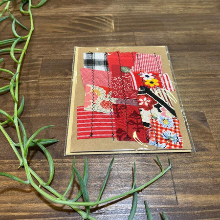 gorgeous red scrappy patch card - violetclothing - free postage