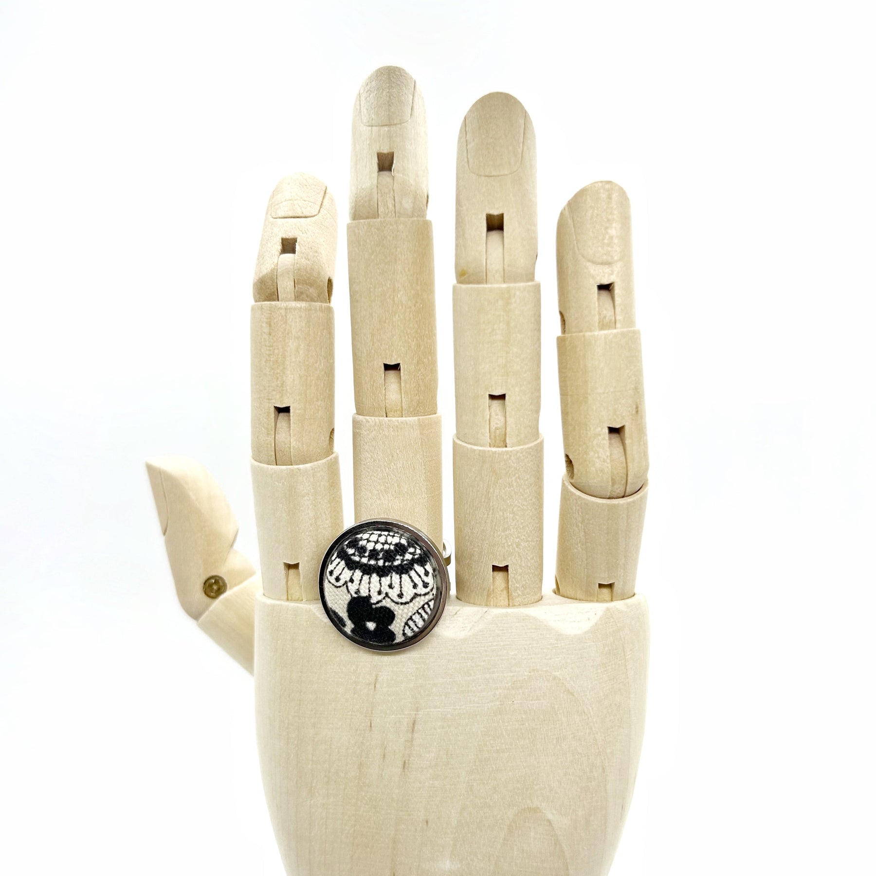 Kimono Ring - Adjustable Black and Cream