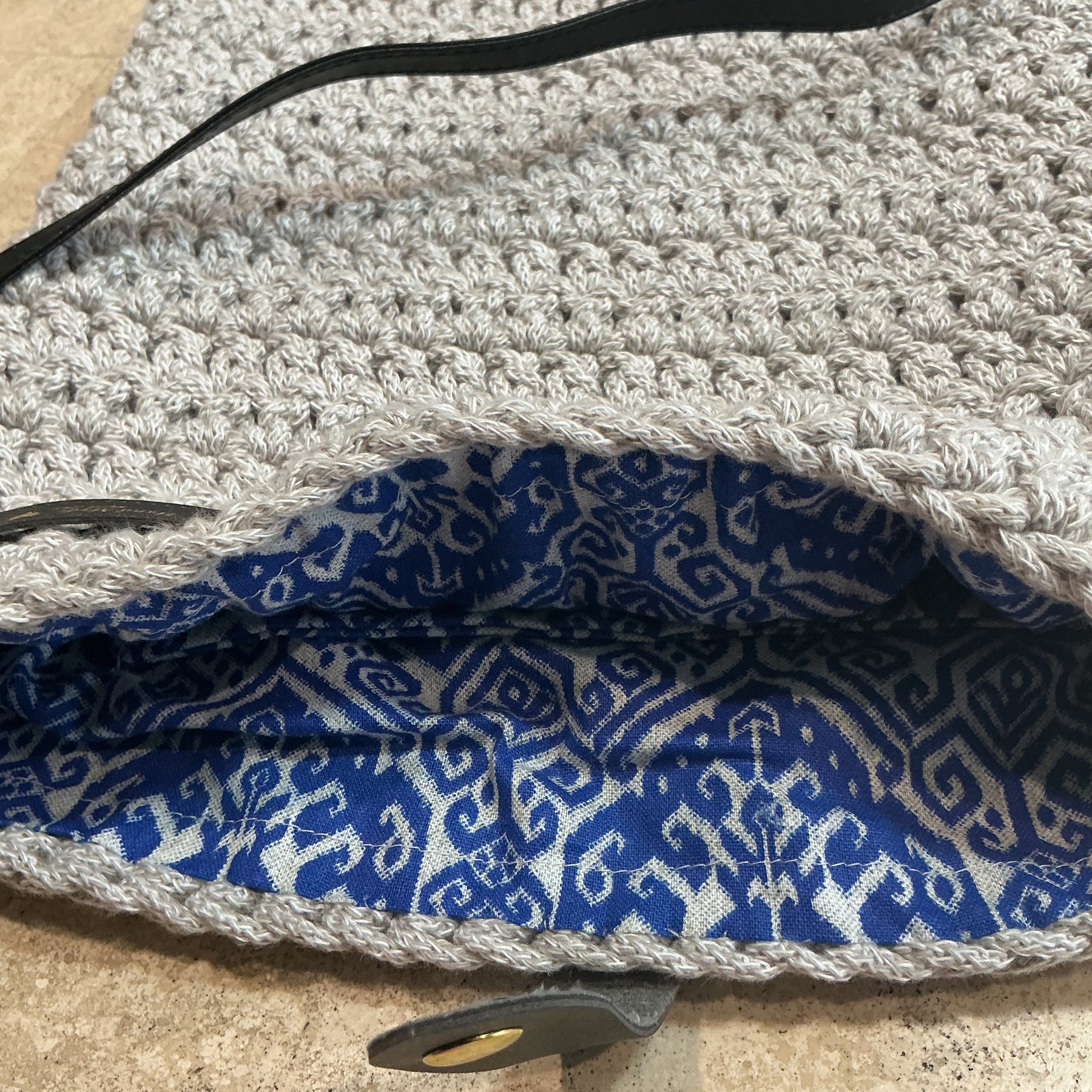Crossover body  /shoulder, crochet bag, cotton