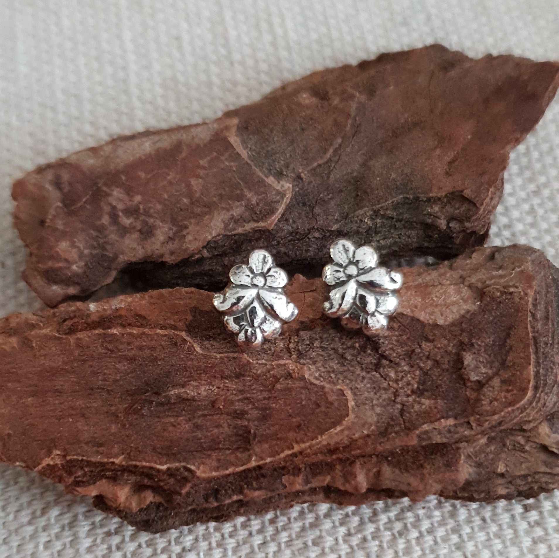 Recycled sterling silver studs - small