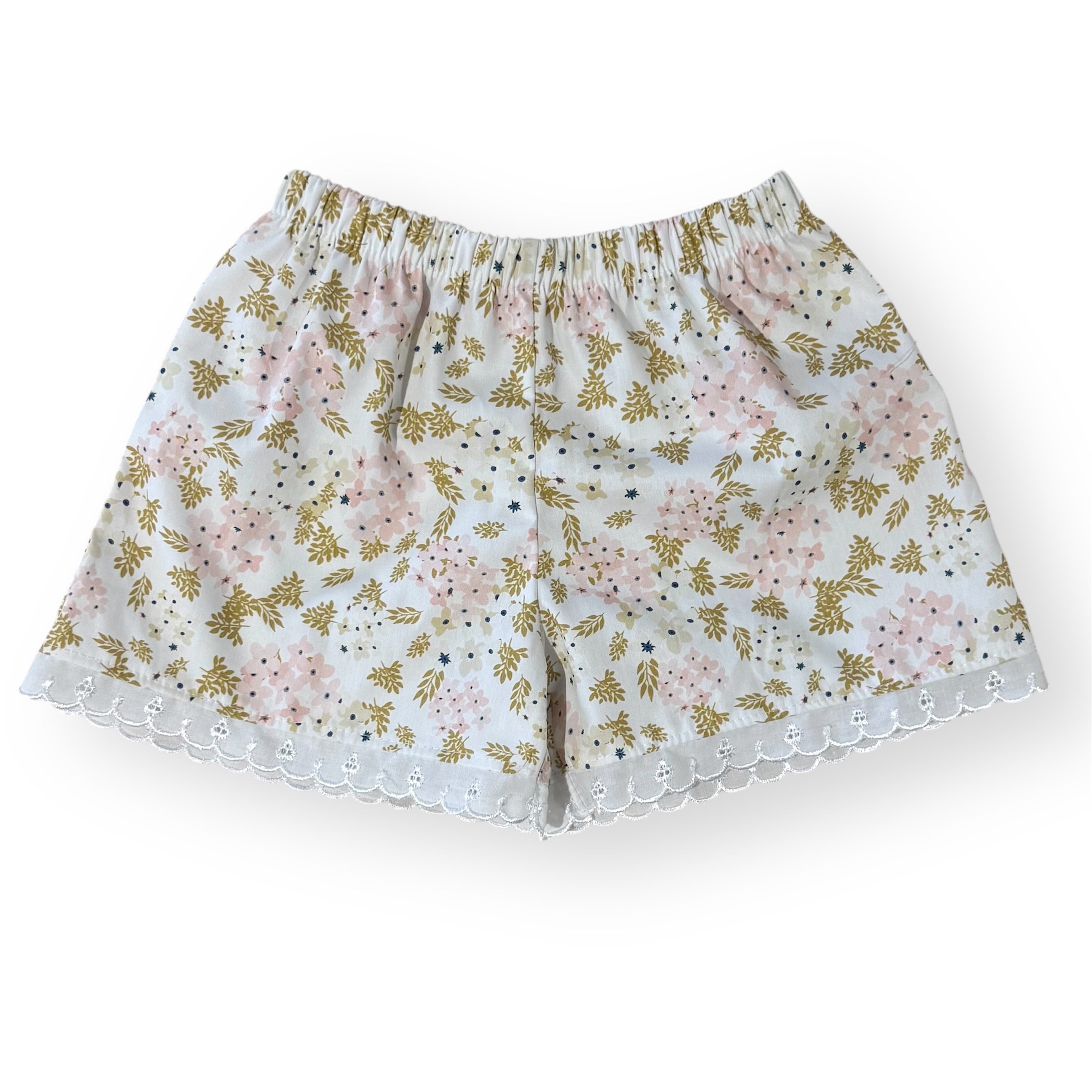 Girls Cotton lace hem Shorts - MIXED PRINTS AND SIZES