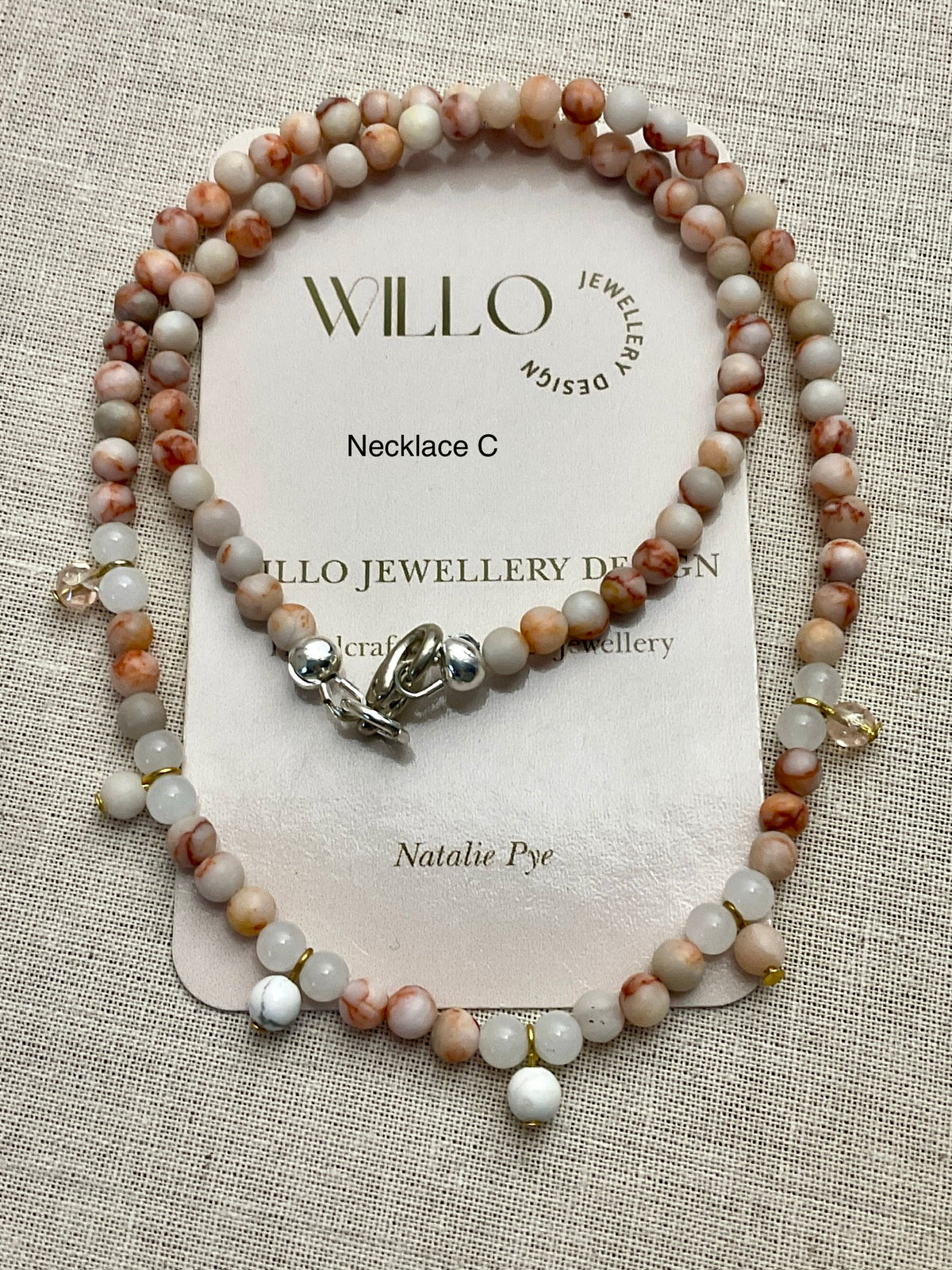Beaded gemstone necklaces. Assorted