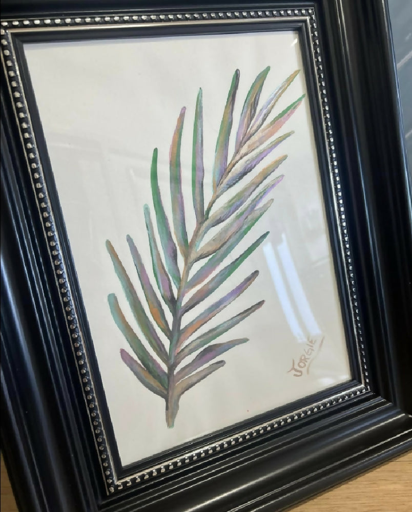 Tropical watercolor botanical framed