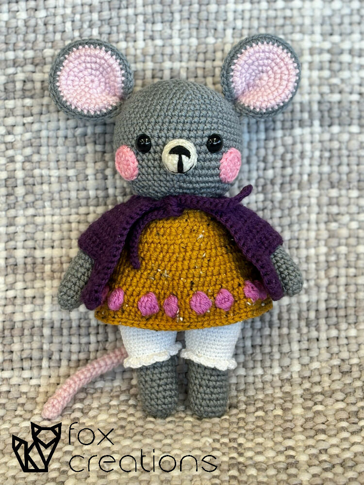 Olivia Rosemary Mouse Crochet Doll