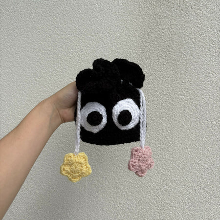 Crochet soot sprite pouch