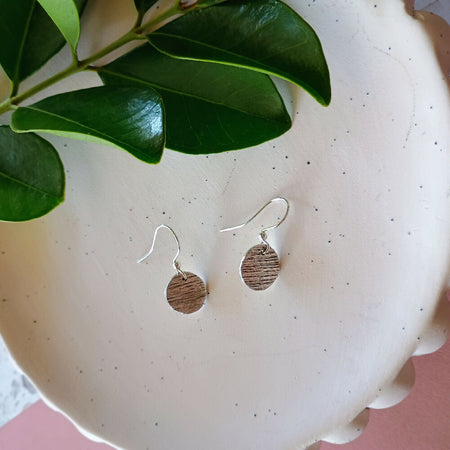 Fine silver earrings- garden leaf