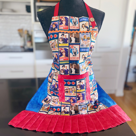 Female heroes pinafore ladies apron with pocket.