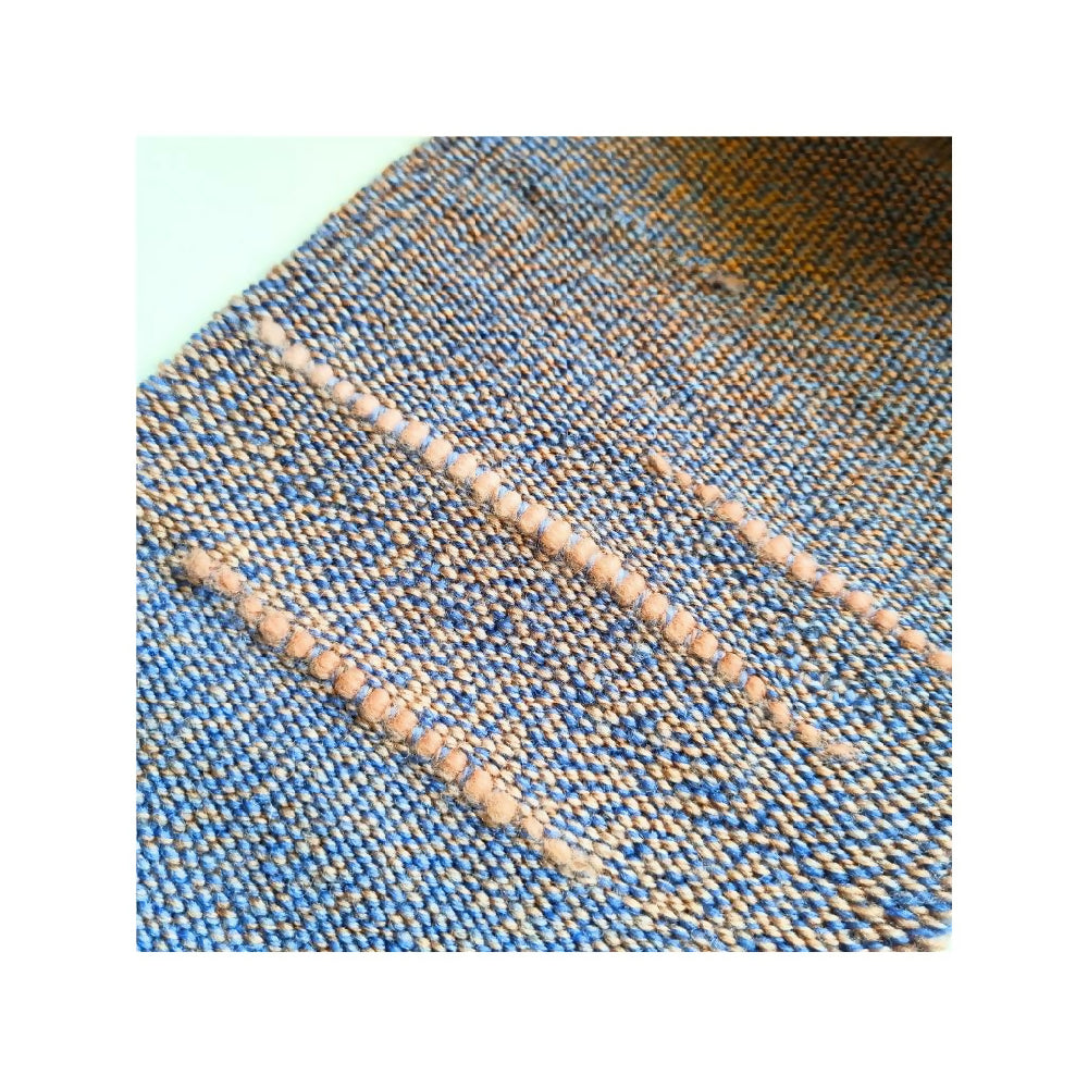 australian-artist-handmade-handwoven-peach-blue-scarf-5