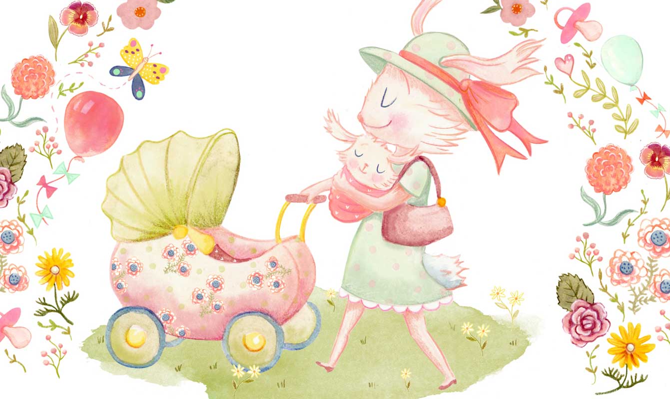 Whimsical Wall Art Watercolour Illustration Print for Baby