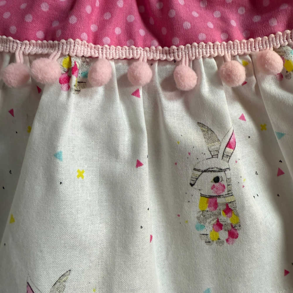 Handmade Baby Skirt with attached Nappy Cover | Bib | Size 6mths