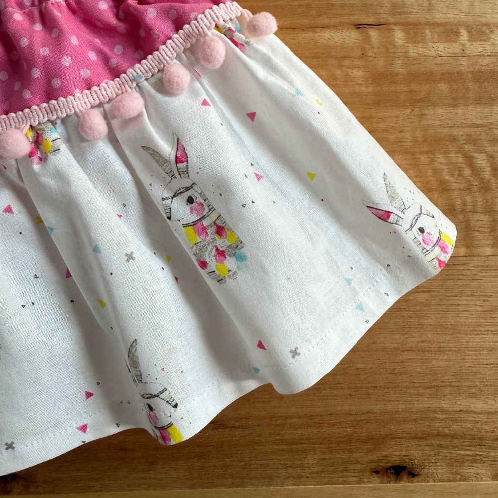 Handmade Baby Skirt with attached Nappy Cover | Bib | Size 6mths