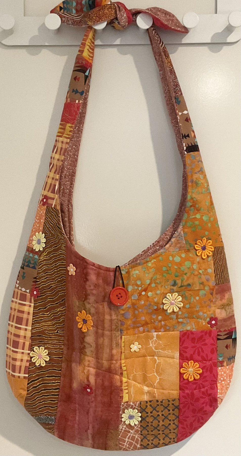 Patchwork Slouchy Shoulder Bag Autumn  Tones
