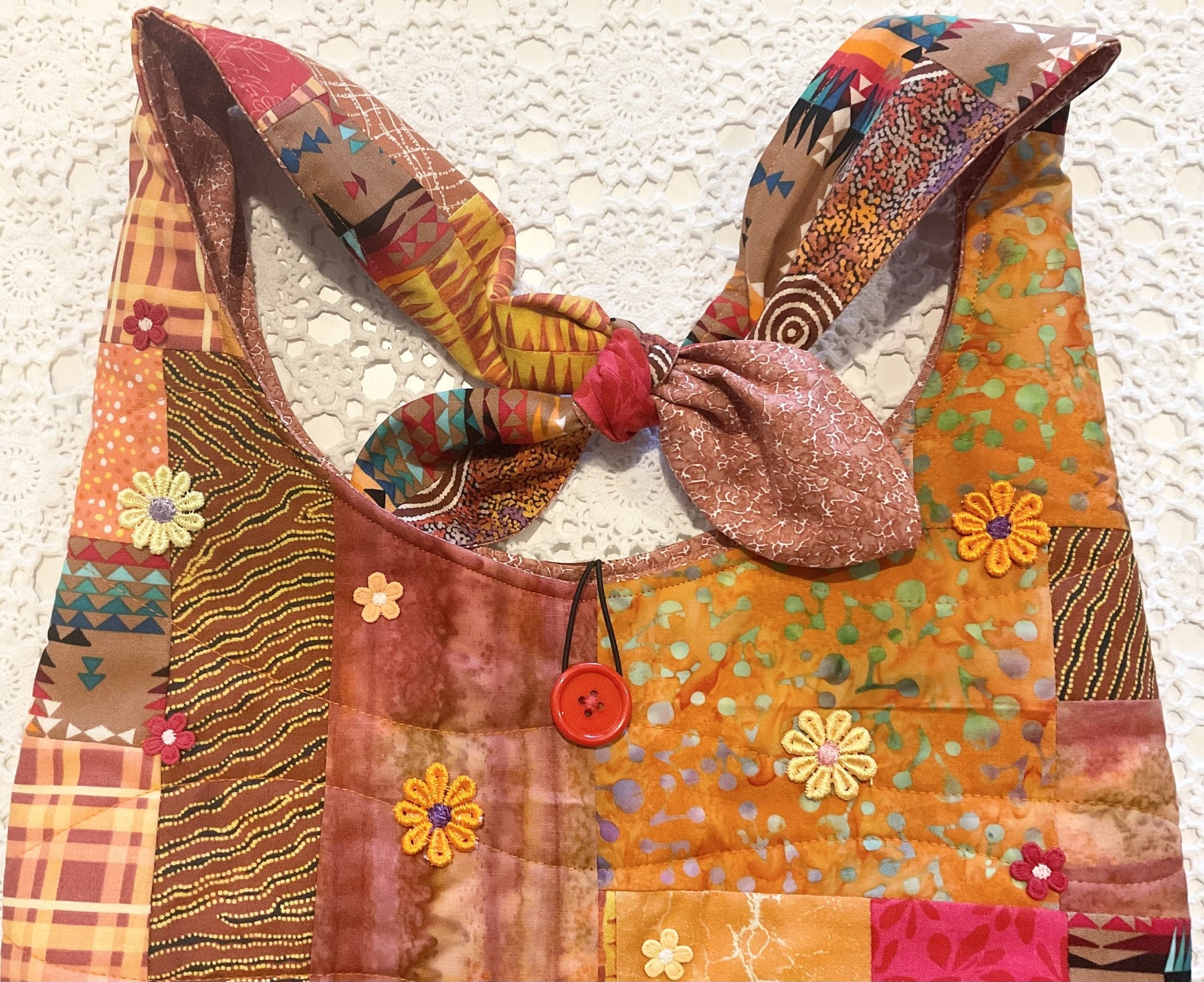 Patchwork Slouchy Shoulder Bag Autumn  Tones